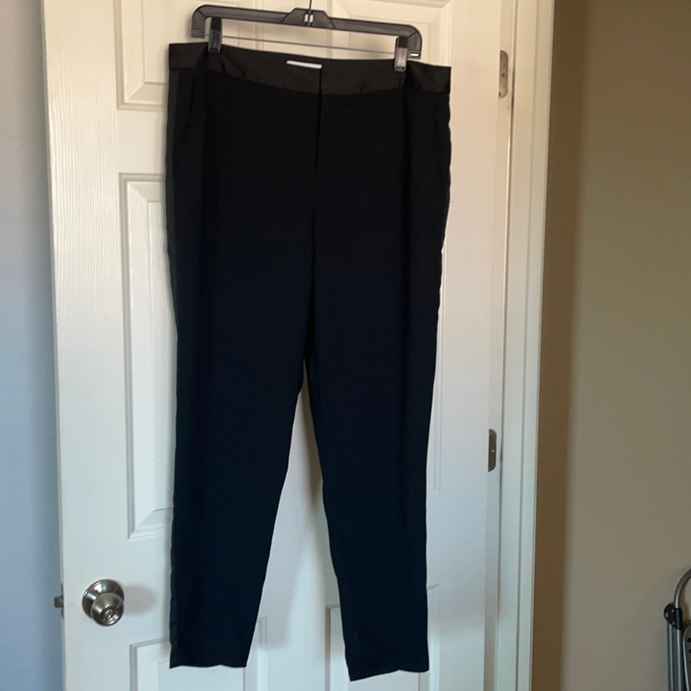 Calvin Klein tuxedo satin/polyester pant.